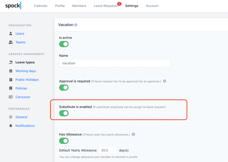 Substitute - How to enable it